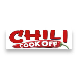 Chili Cook Off (White) Vinyl Banner 10 Feet Wide by 3 Feet Tall