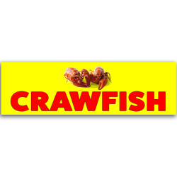 Crawfish Vinyl Banner 10 Feet Wide by 3 Feet Tall