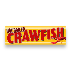 HOT Boiled Crawfish Vinyl Banner 10 Feet Wide by 3 Feet Tall