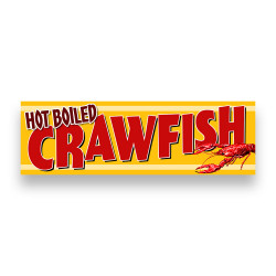 HOT Boiled Crawfish Vinyl Banner 8 Feet Wide by 2.5 Feet Tall