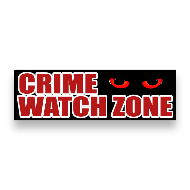 Crime Watch Zone Vinyl Banner 8 Feet Wide by 2.5 Feet Tall