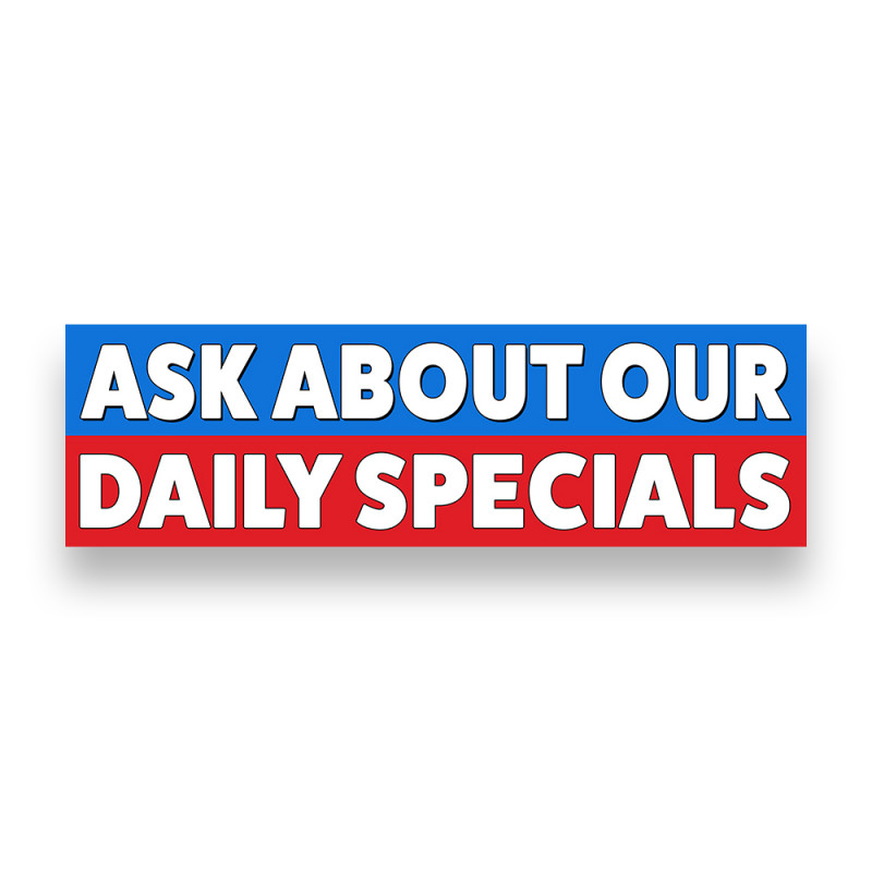 Ask About Our Daily Specials Vinyl Banner 10 Feet Wide by 3 Feet Tall