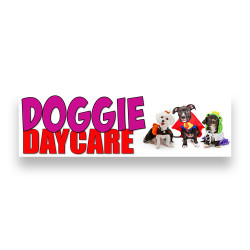 Doggie Daycare Vinyl Banner 10 Feet Wide by 3 Feet Tall