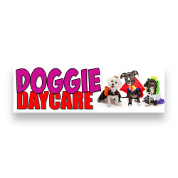 Doggie Daycare Vinyl Banner 8 Feet Wide by 2.5 Feet Tall