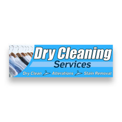 Dry Cleaning Services Vinyl Banner 8 Feet Wide by 2.5 Feet Tall