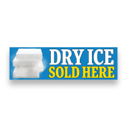 Dry ICE Sold HERE Vinyl Banner 10 Feet Wide by 3 Feet Tall