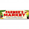 Farmers Market Fresh Locally Grown Vinyl Banner 10 Feet Wide by 3 Feet Tall