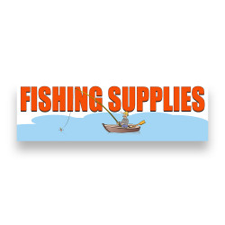 Fishing Supplies Vinyl Banner 10 Feet Wide by 3 Feet Tall