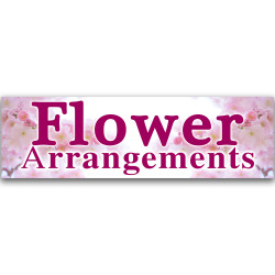 Flower Arrangements Vinyl Banner 10 Feet Wide by 3 Feet Tall