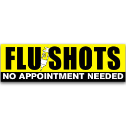 Flu Shots No Appoinment Needed Vinyl Banner 10 Feet Wide by 3 Feet Tall
