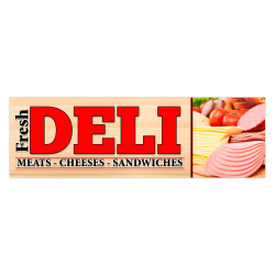 Fresh Deli Vinyl Banner 5 Feet Wide by 2 Feet Tall (Made in The USA)